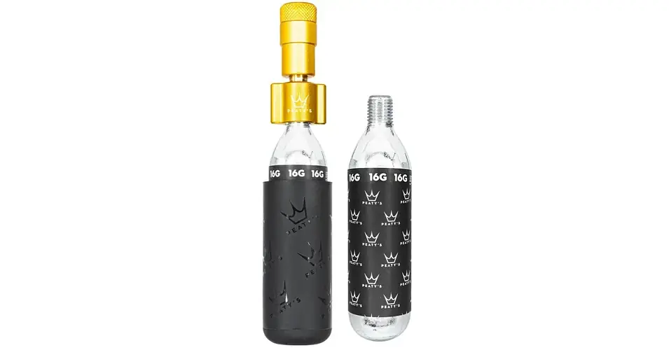 Kiárusítás Peaty‘s Holeshot CO2 minipumpa, presta szelephez, 16 grammos patronnal, arany színű