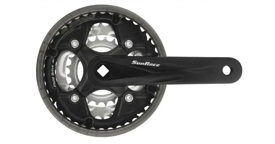 SunRace FCM500 négyszögtengelyes MTB hajtómű, 24-34-42T, 3x7-8s, 170 mm, alumínium, fekete Biztonságos fizetés