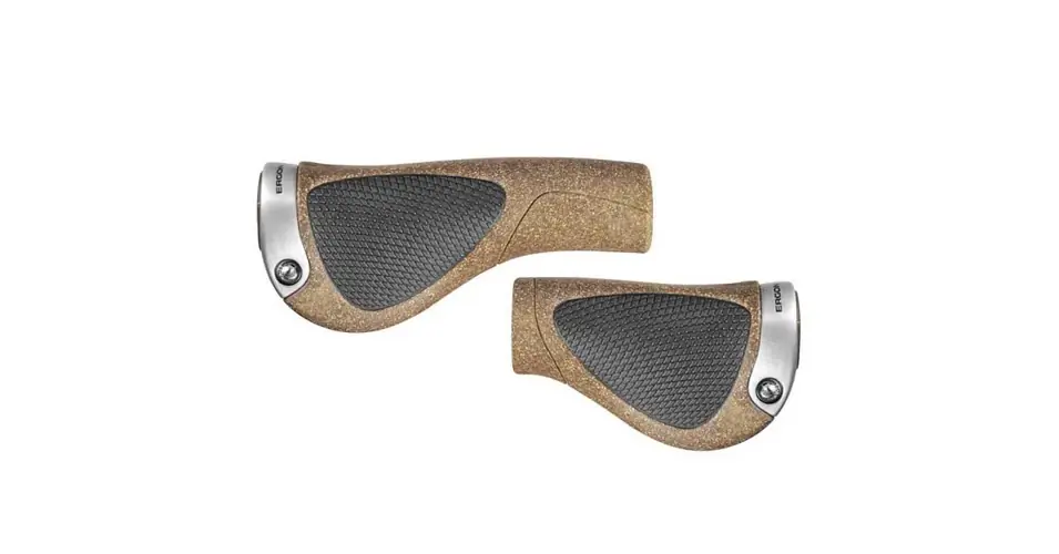 Ergon GP1 BioKork ergonómikus bilincses parafás markolat agyváltóhoz, 130-95 mm, , S-es vastagság, barna-fekete, ezüst színű bilinccsel Szuper akció
