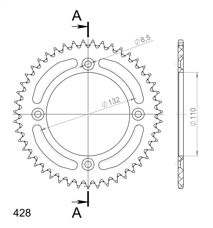 Árcsökkenés Alumínium csillagkerék SUPERSPROX RAL-898 47-BLU kék 47 fogak,428