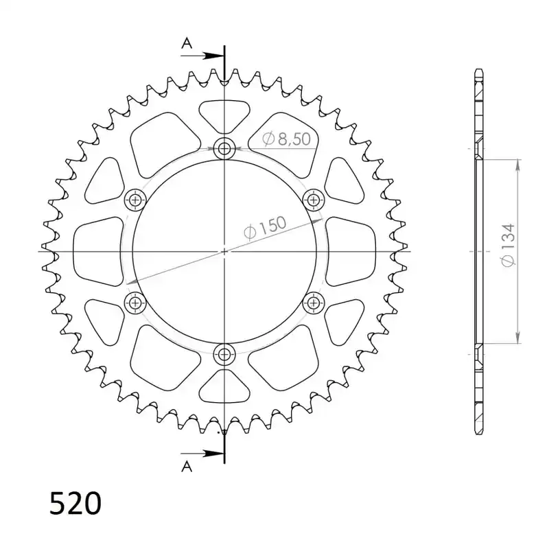 Vásárlói kedvenc Alumínium csillagkerék SUPERSPROX RAL-460 48-GRN zöld 48 fogak,520